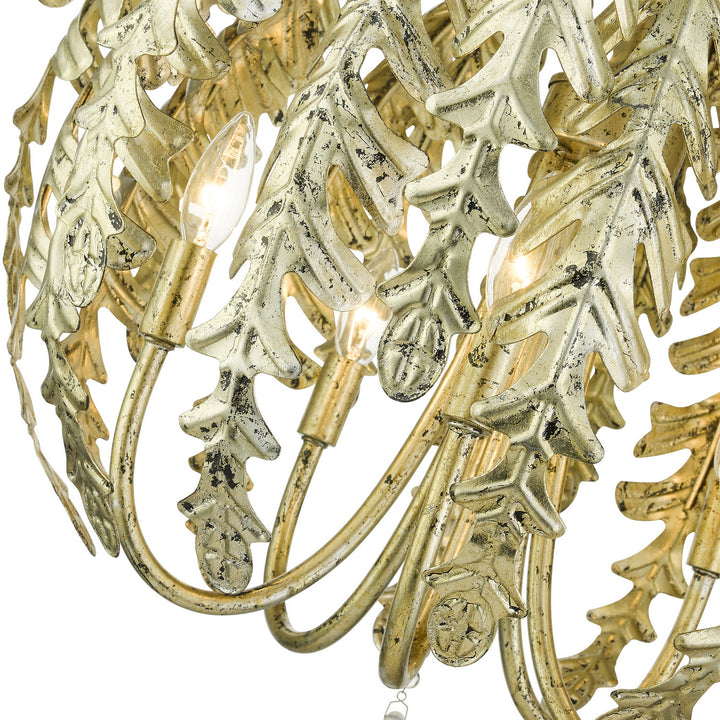 Livex Acanthus 46235-28 Chandelier Light - Hand Applied Winter Gold