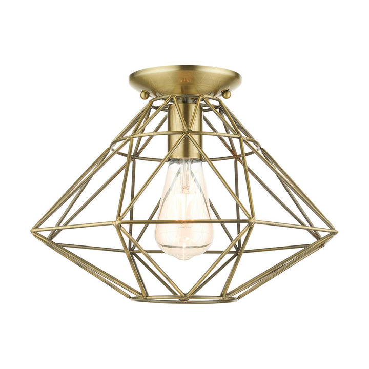 Livex Geometric 46248-01 Ceiling Light - Antique Brass