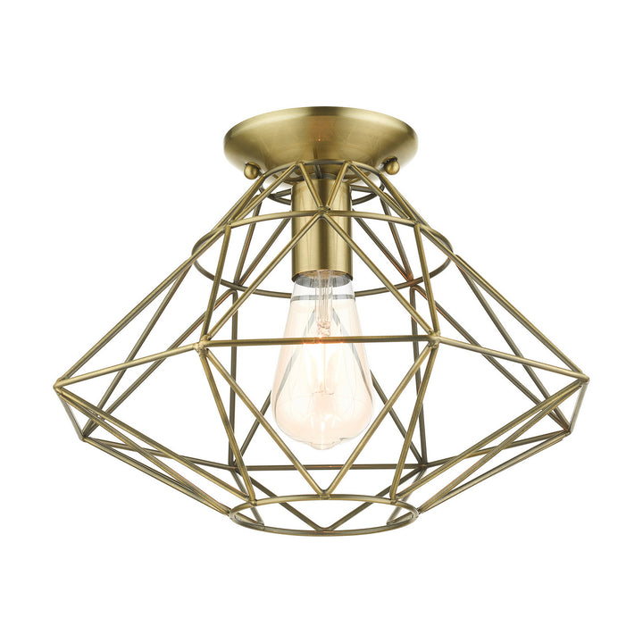 Livex Geometric 46248-01 Ceiling Light - Antique Brass