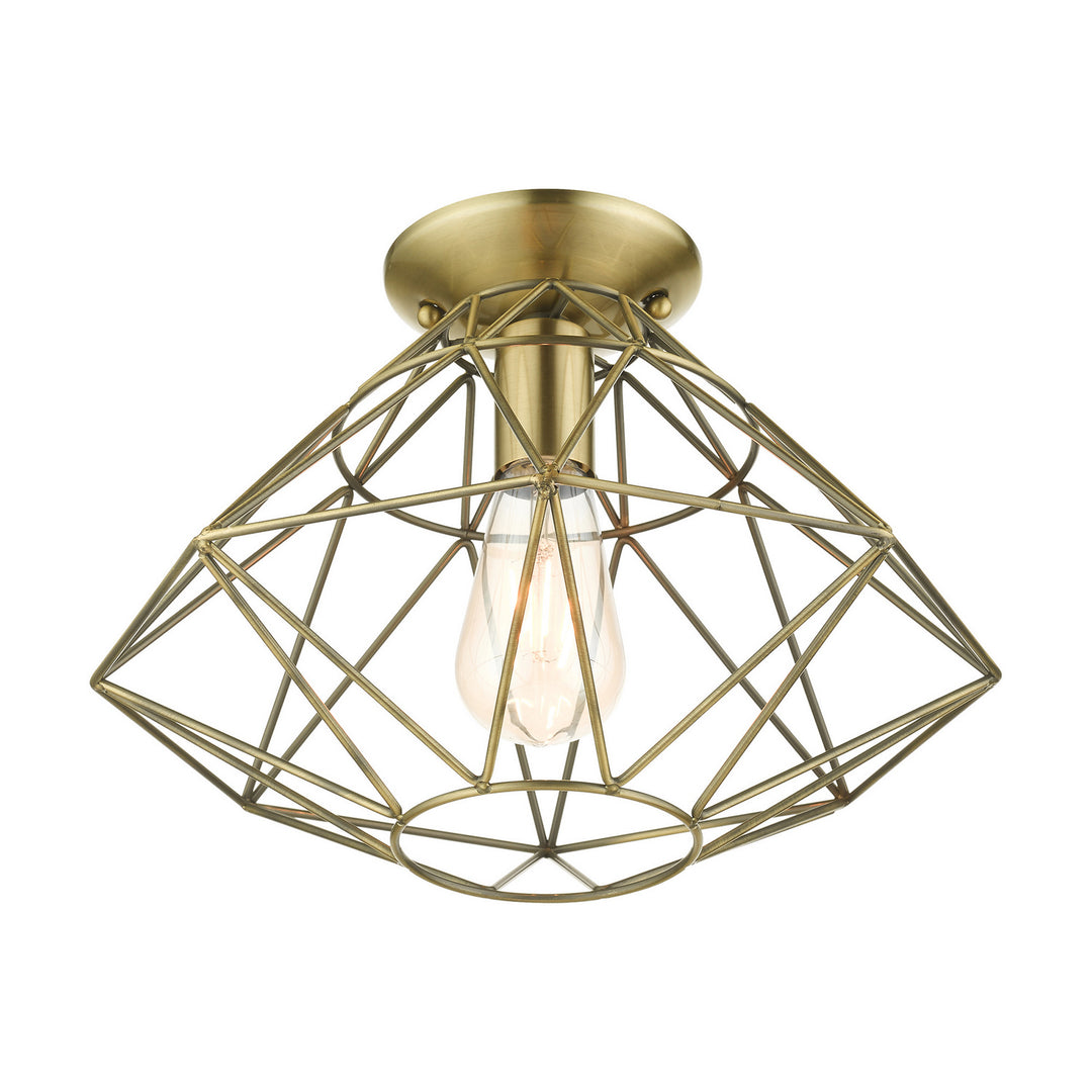 Livex Geometric 46248-01 Ceiling Light - Antique Brass