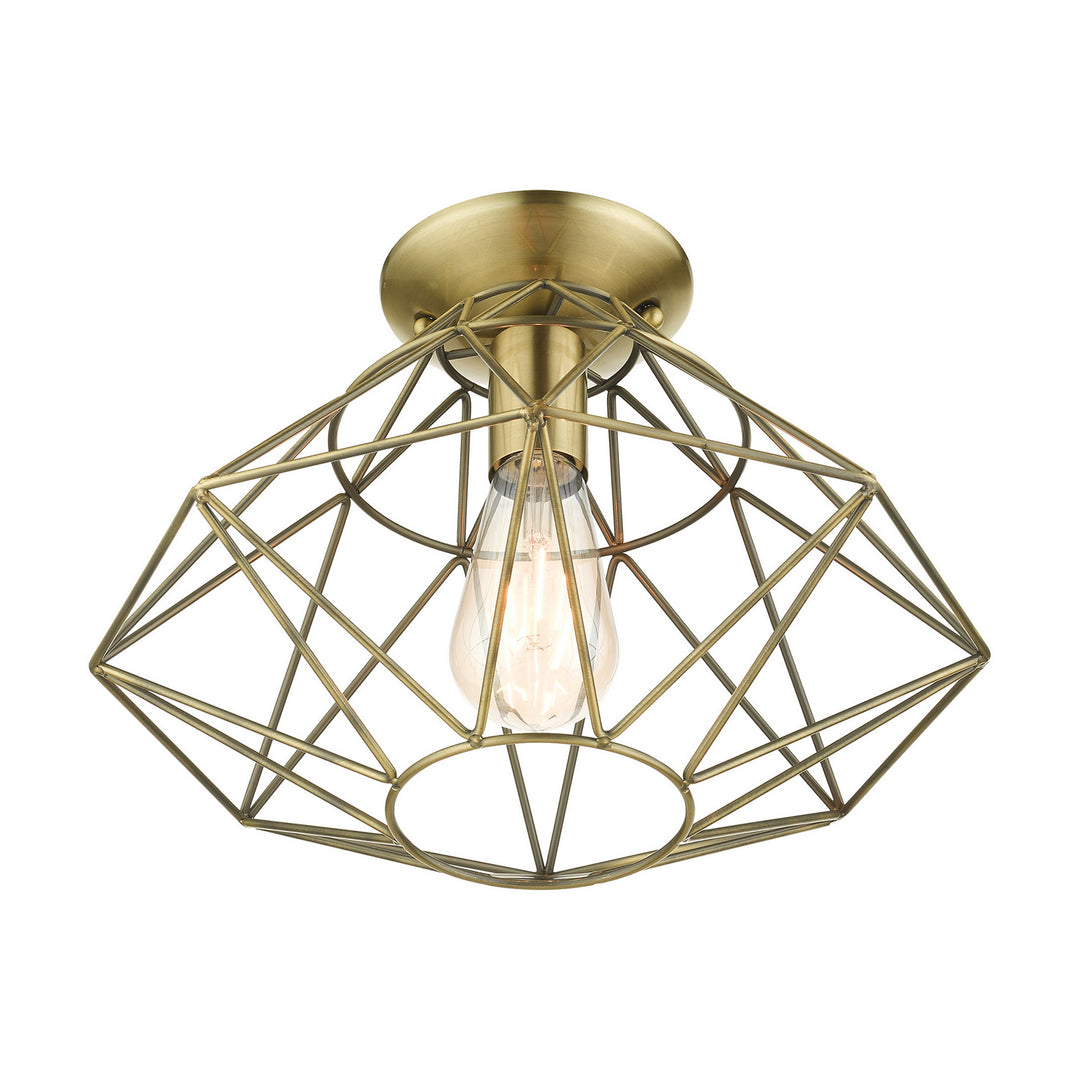 Livex Geometric 46248-01 Ceiling Light - Antique Brass