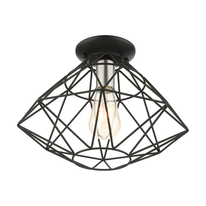 Livex Knox 46248-04 Ceiling Light - Black w/ Brushed Nickels