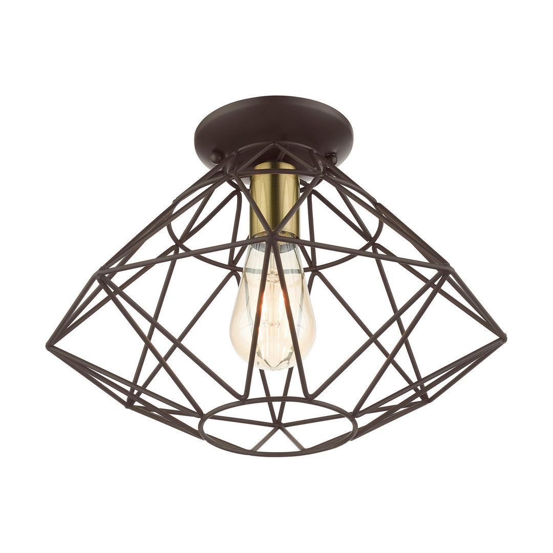 Livex Knox 46248-07 Ceiling Light - Bronze w/ Antique Brass