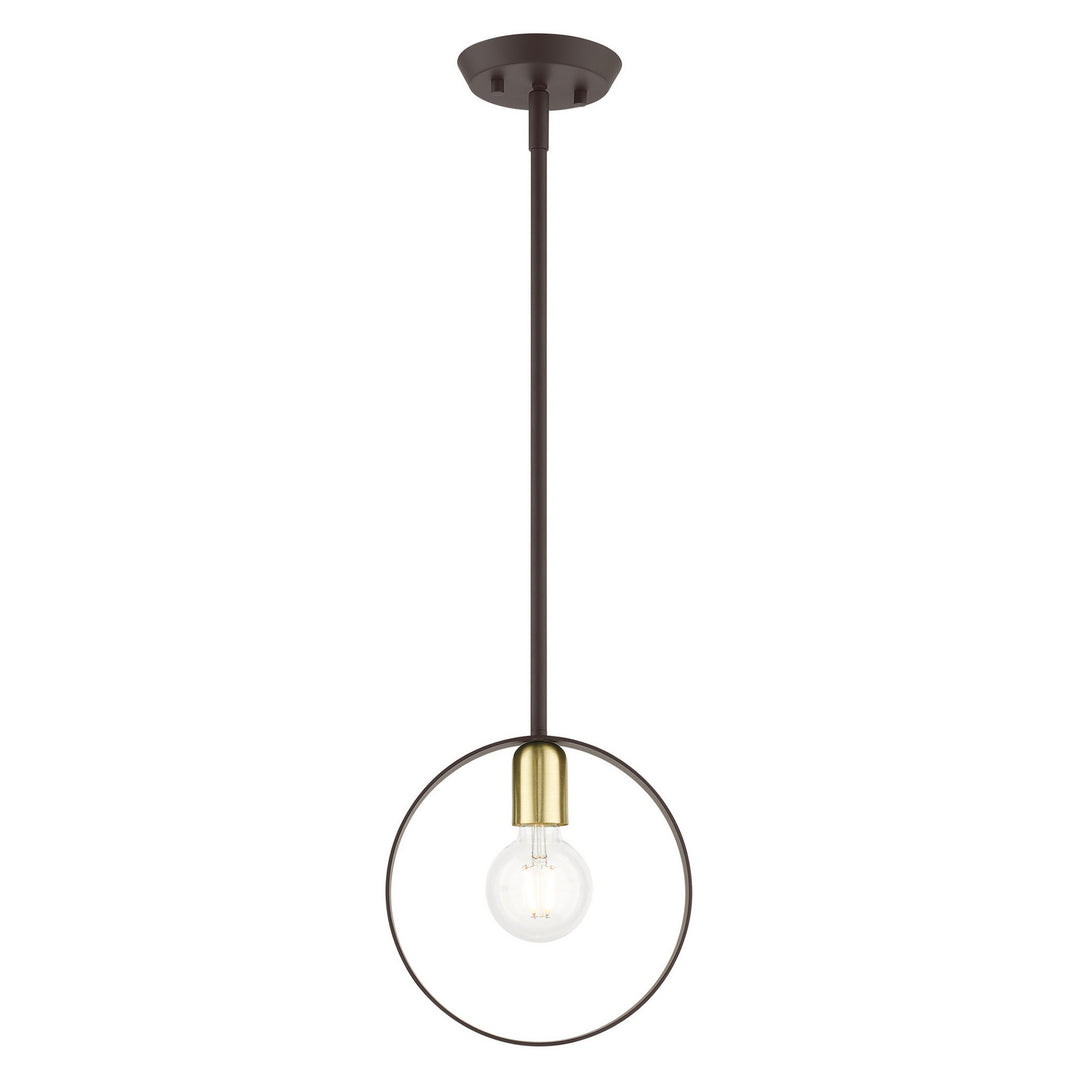 Livex Modesto 46411-07 Pendant Light - Bronze w/ Satin Brasss