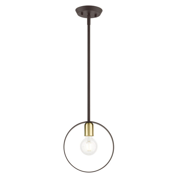 Livex Modesto 46411-07 Pendant Light - Bronze w/ Satin Brasss