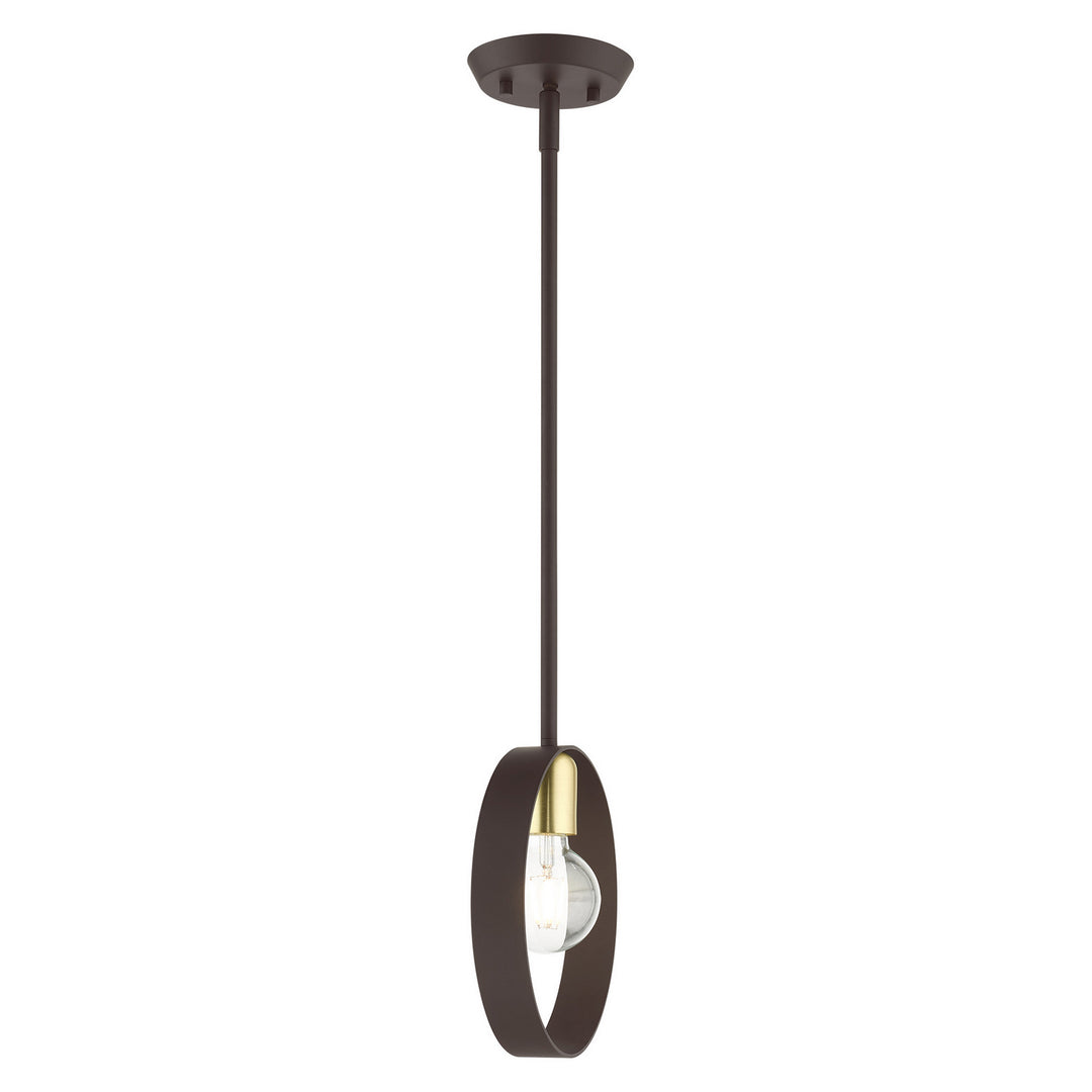 Livex Modesto 46411-07 Pendant Light - Bronze w/ Satin Brasss