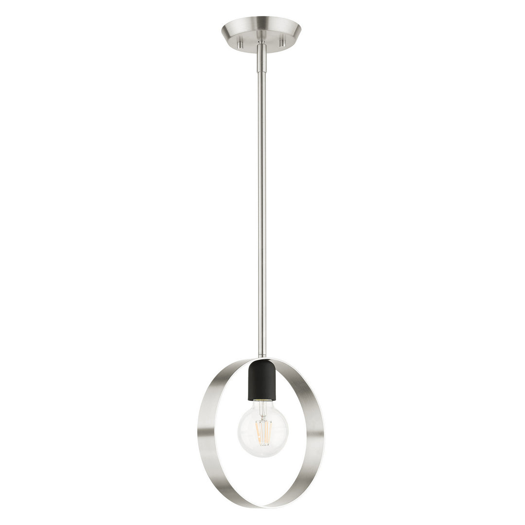 Livex Modesto 46411-91 Pendant Light - Brushed Nickel w/ Blacks