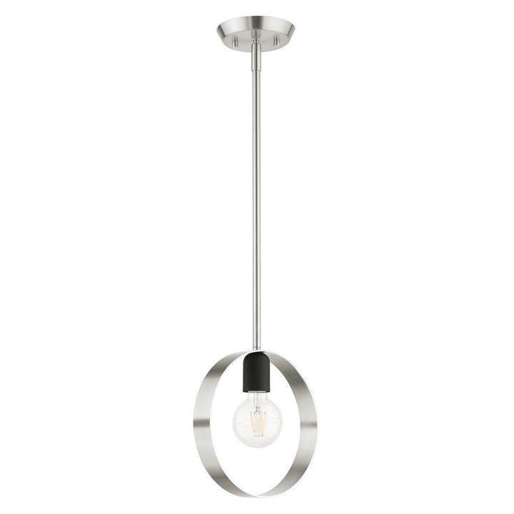 Livex Modesto 46411-91 Pendant Light - Brushed Nickel w/ Blacks