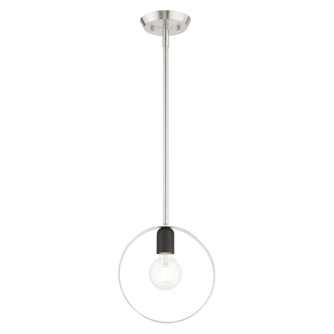 Livex Modesto 46411-91 Pendant Light - Brushed Nickel w/ Blacks