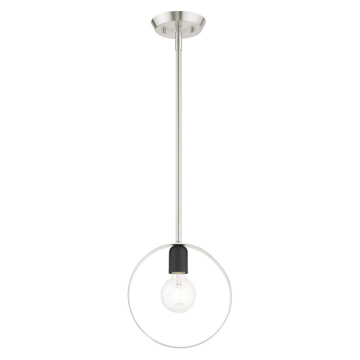 Livex Modesto 46411-91 Pendant Light - Brushed Nickel w/ Blacks