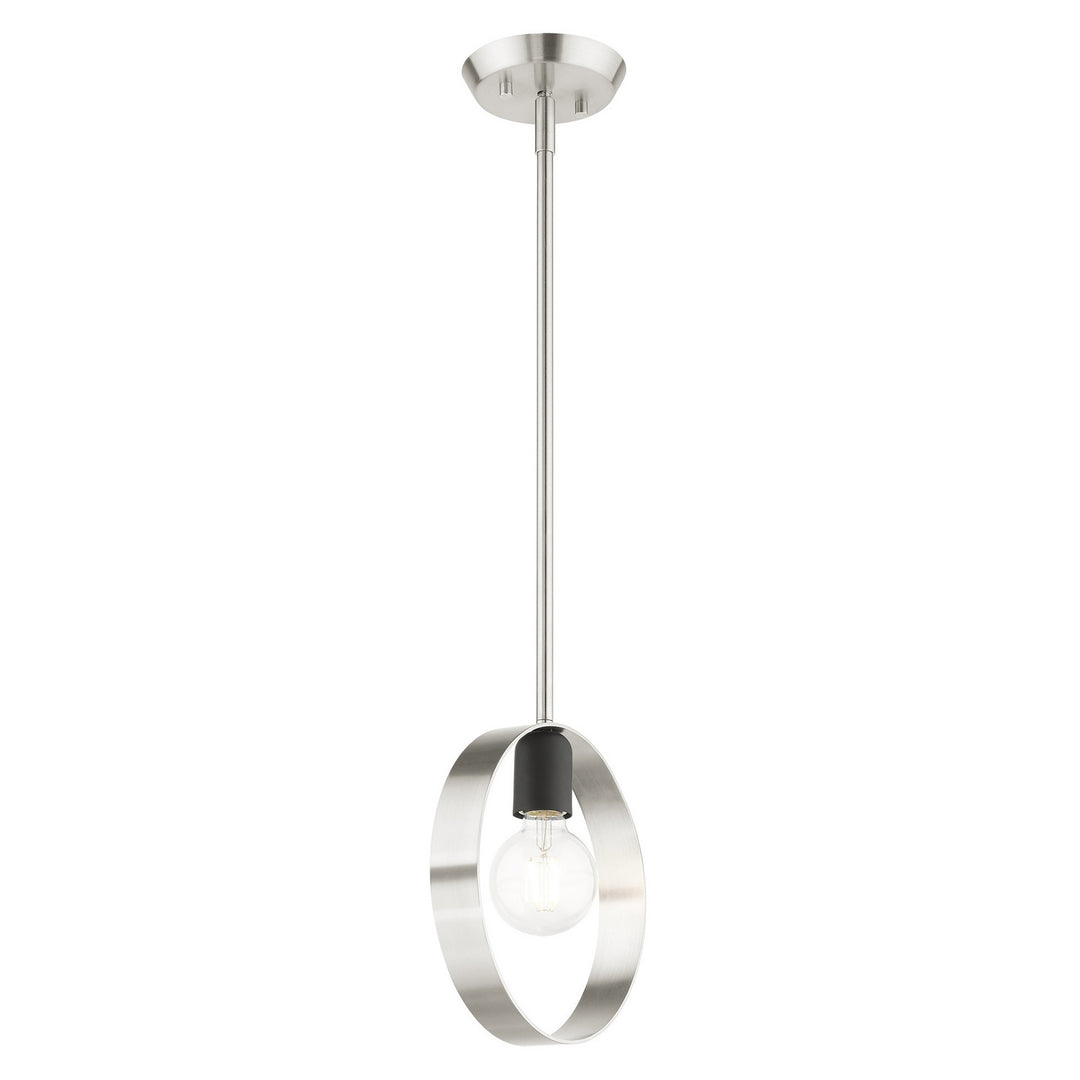 Livex Modesto 46411-91 Pendant Light - Brushed Nickel w/ Blacks