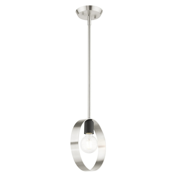 Livex Modesto 46411-91 Pendant Light - Brushed Nickel w/ Blacks