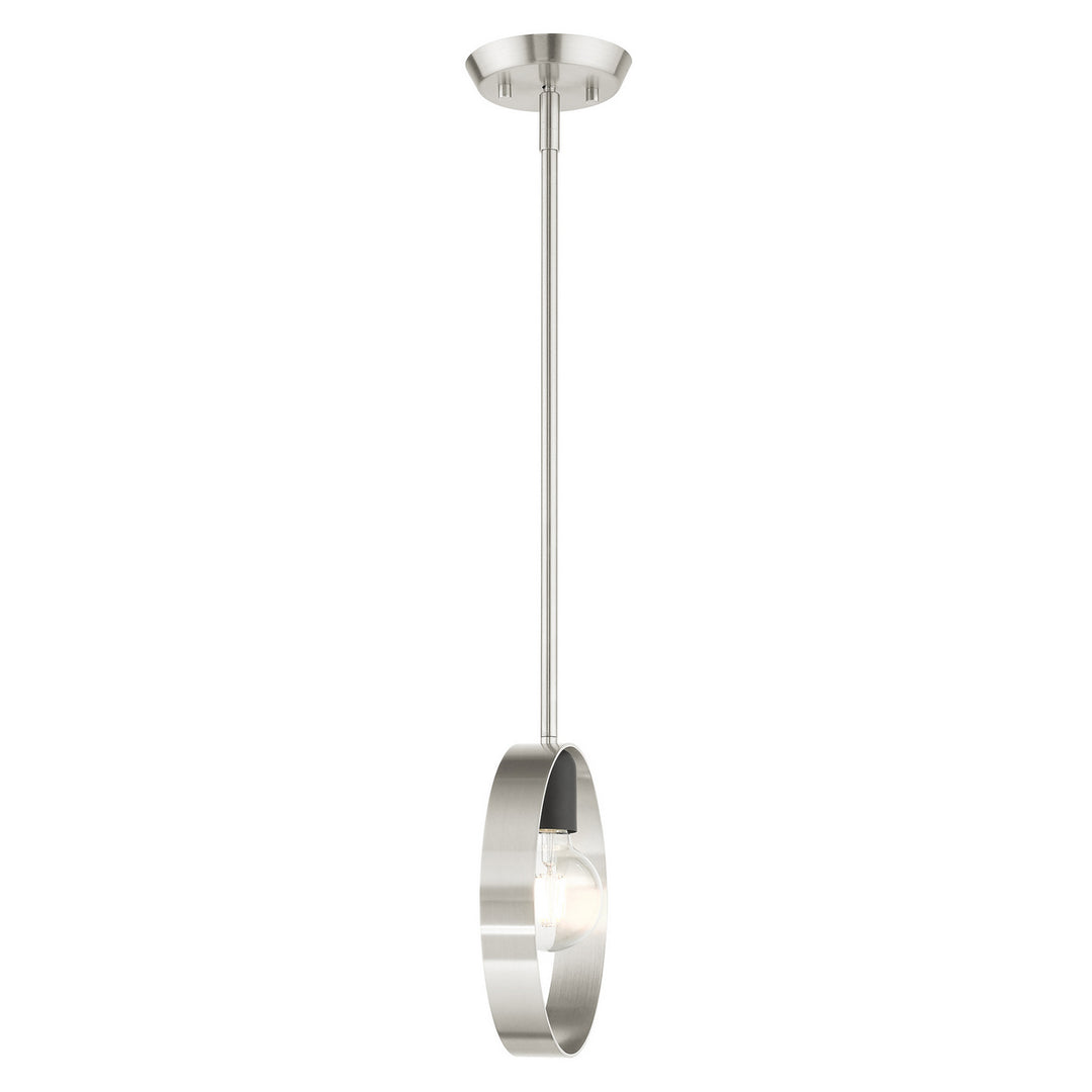 Livex Modesto 46411-91 Pendant Light - Brushed Nickel w/ Blacks