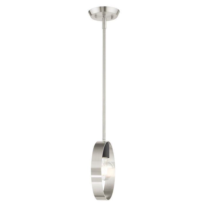 Livex Modesto 46411-91 Pendant Light - Brushed Nickel w/ Blacks