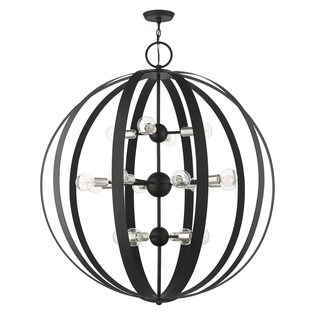 Livex Modesto 46418-04 Chandelier Light - Black w/ Brushed Nickels