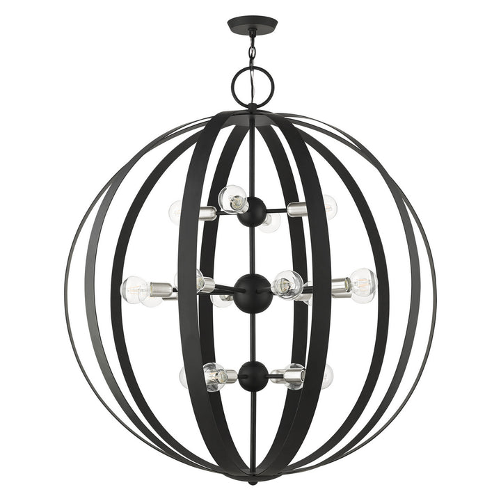 Livex Modesto 46418-04 Chandelier Light - Black w/ Brushed Nickels