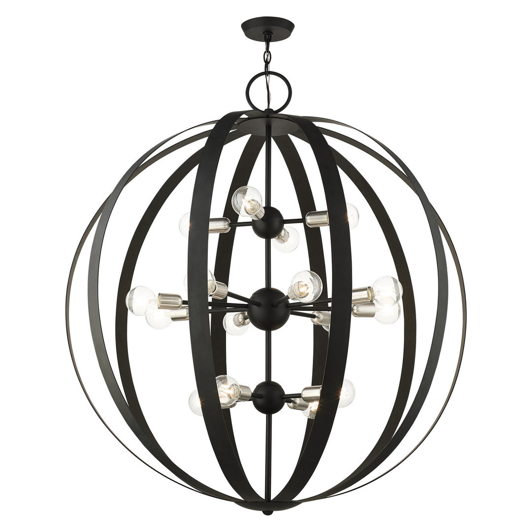 Livex Modesto 46418-04 Chandelier Light - Black w/ Brushed Nickels
