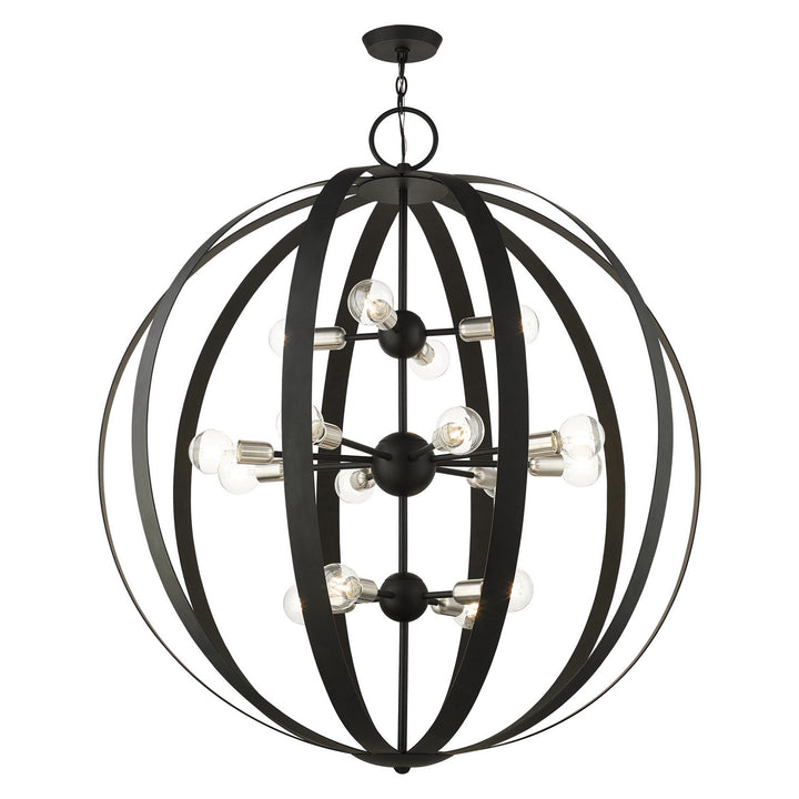 Livex Modesto 46418-04 Chandelier Light - Black w/ Brushed Nickels