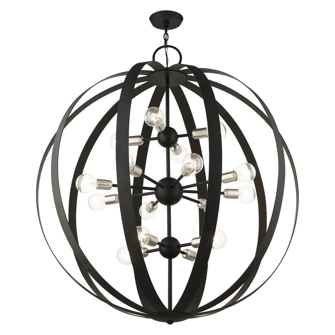 Livex Modesto 46418-04 Chandelier Light - Black w/ Brushed Nickels