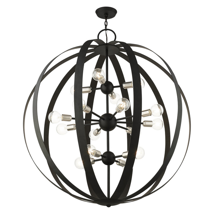 Livex Modesto 46418-04 Chandelier Light - Black w/ Brushed Nickels