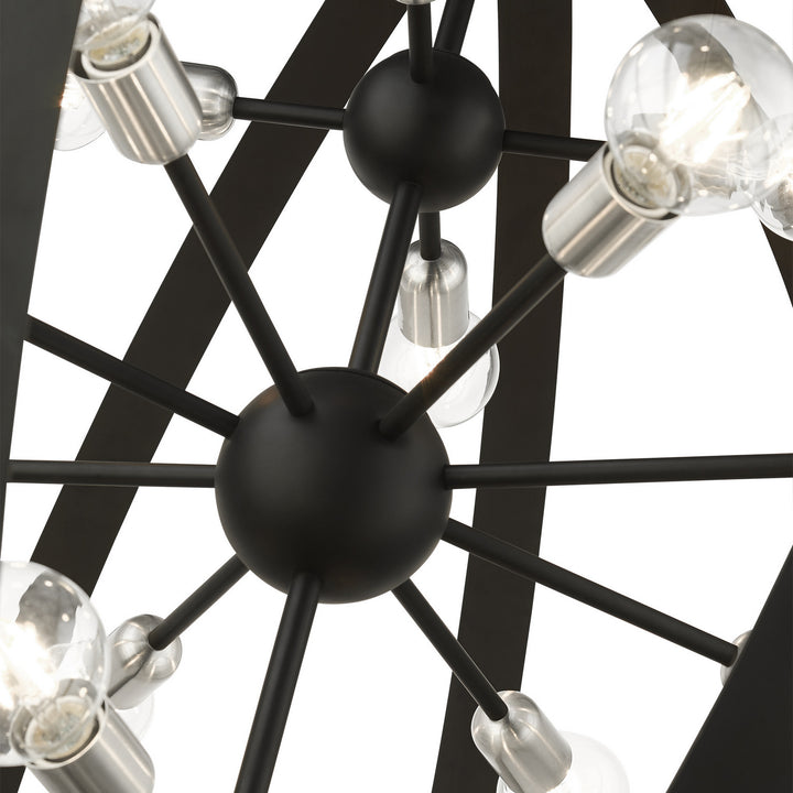 Livex Modesto 46418-04 Chandelier Light - Black w/ Brushed Nickels