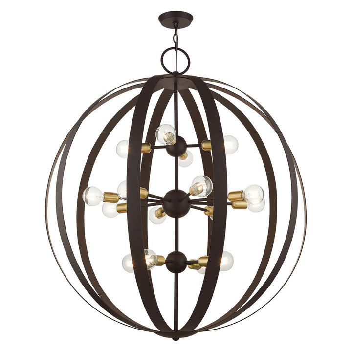 Livex Modesto 46418-07 Chandelier Light - Bronze w/ Satin Brasss