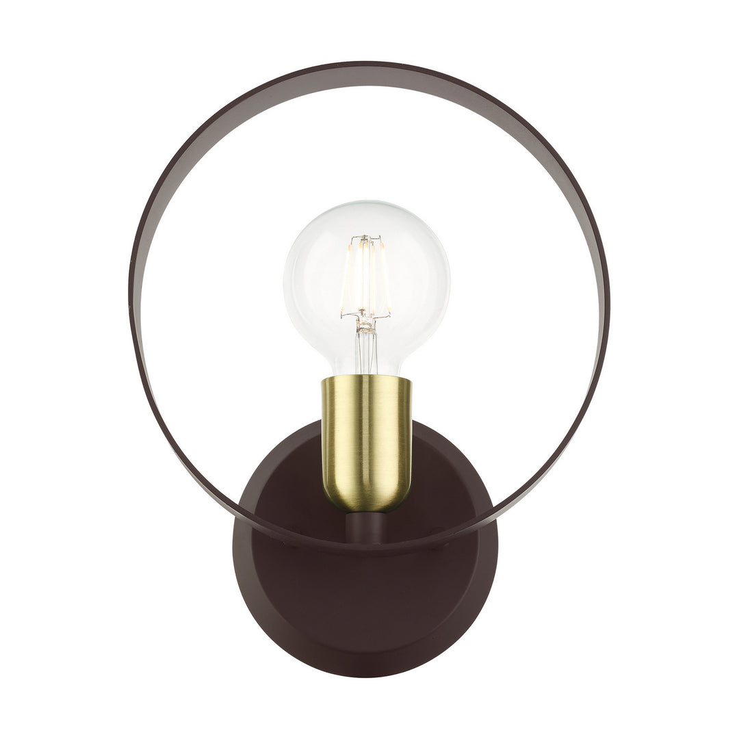 Livex Modesto 46421-07 Wall Sconce Light - Bronze w/ Satin Brasss