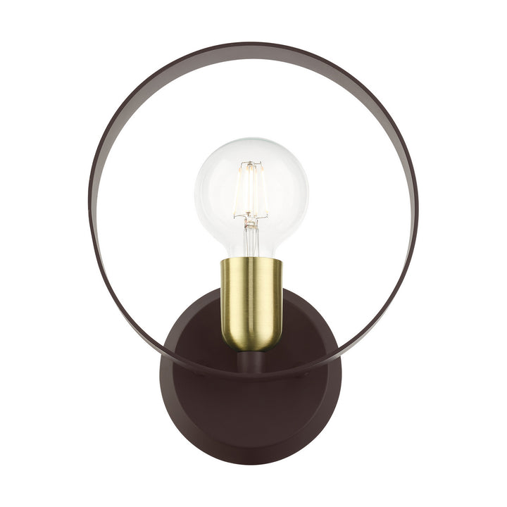 Livex Modesto 46421-07 Wall Sconce Light - Bronze w/ Satin Brasss
