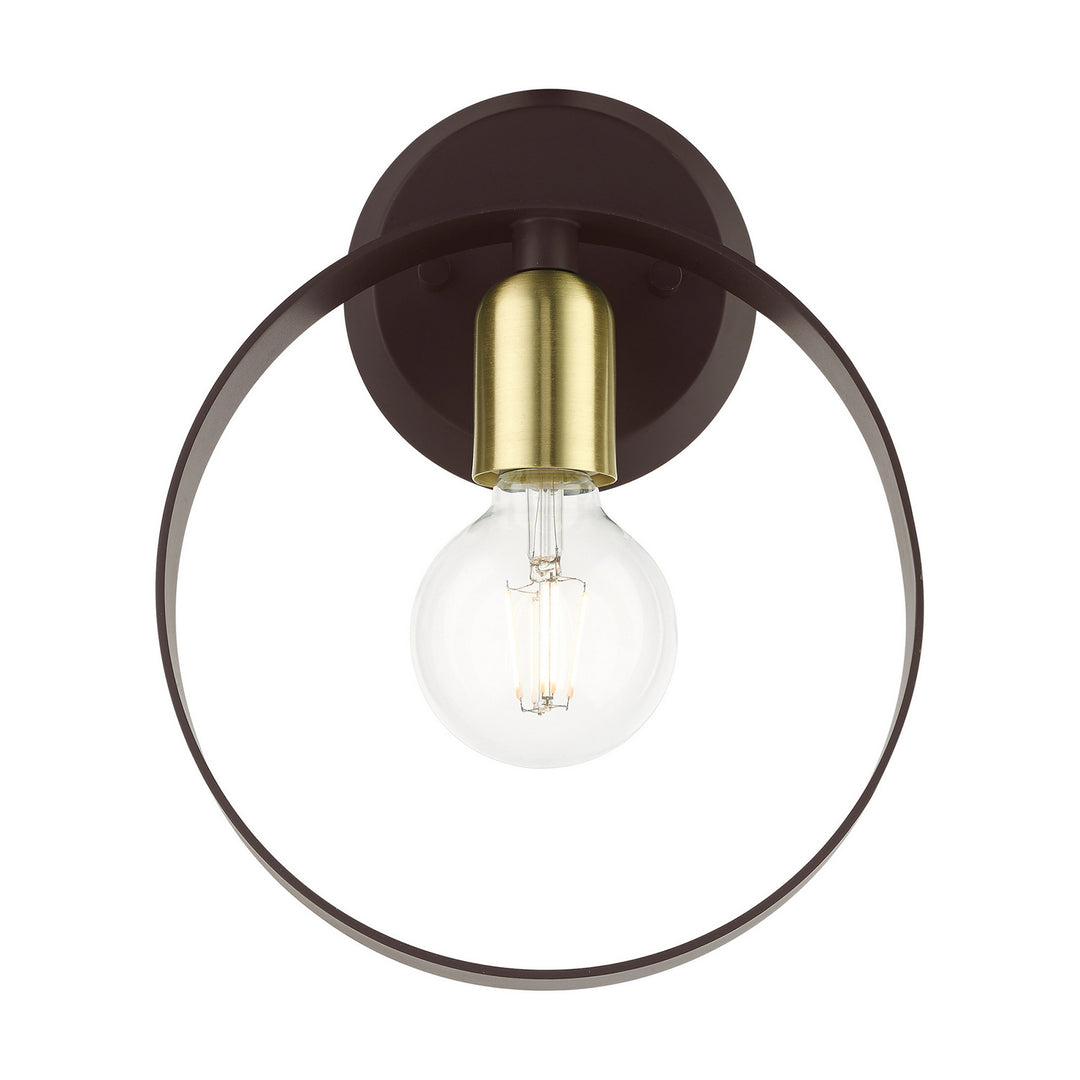 Livex Modesto 46421-07 Wall Sconce Light - Bronze w/ Satin Brasss