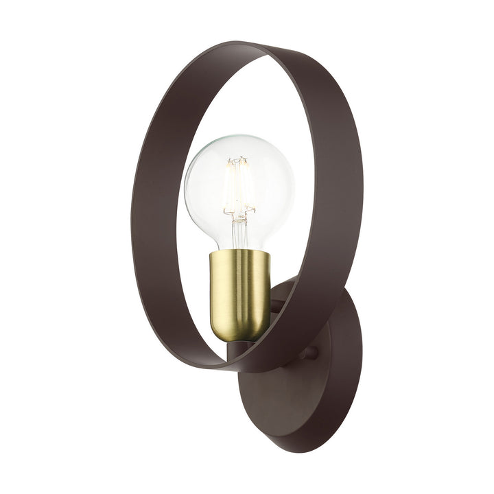 Livex Modesto 46421-07 Wall Sconce Light - Bronze w/ Satin Brasss
