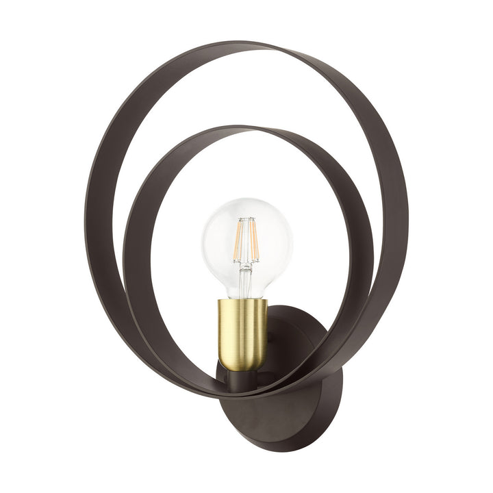 Livex Modesto 46422-07 Wall Sconce Light - Bronze w/ Satin Brasss