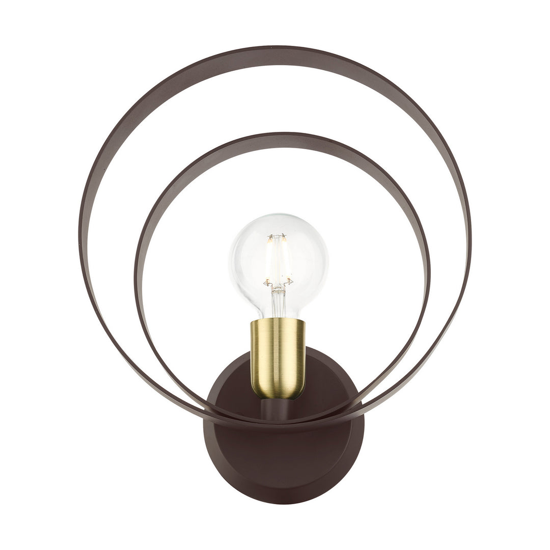 Livex Modesto 46422-07 Wall Sconce Light - Bronze w/ Satin Brasss
