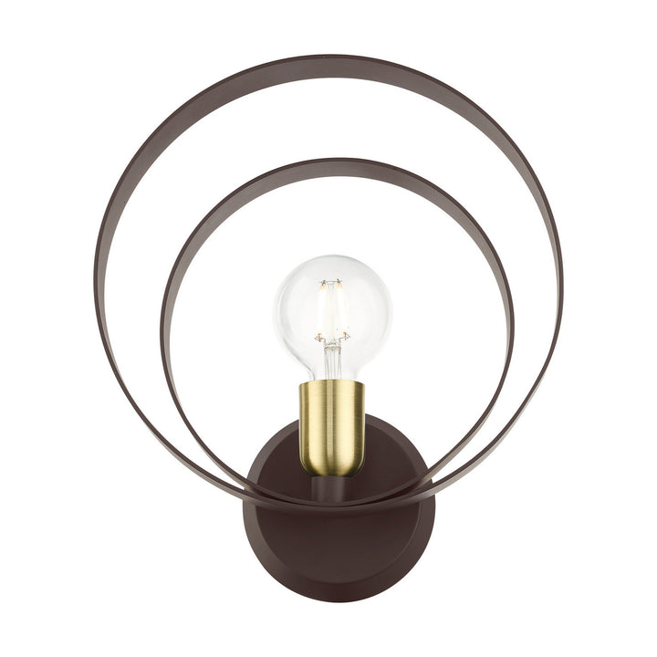 Livex Modesto 46422-07 Wall Sconce Light - Bronze w/ Satin Brasss