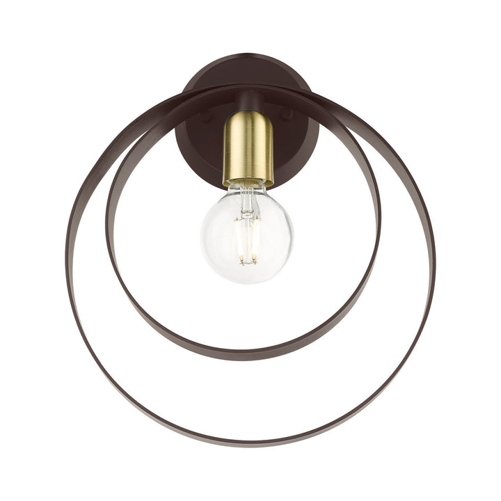 Livex Modesto 46422-07 Wall Sconce Light - Bronze w/ Satin Brasss
