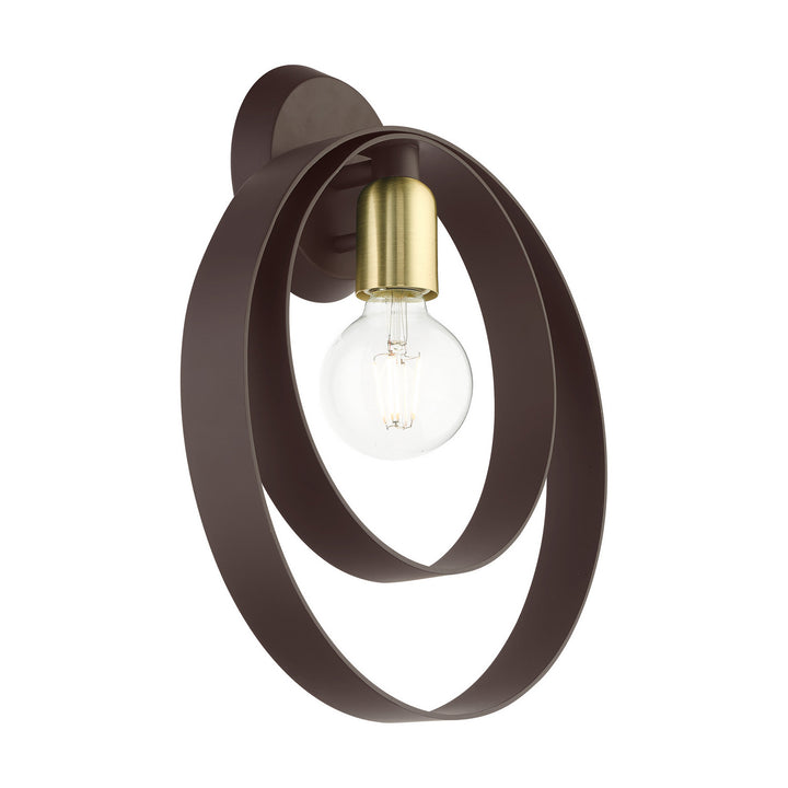 Livex Modesto 46422-07 Wall Sconce Light - Bronze w/ Satin Brasss