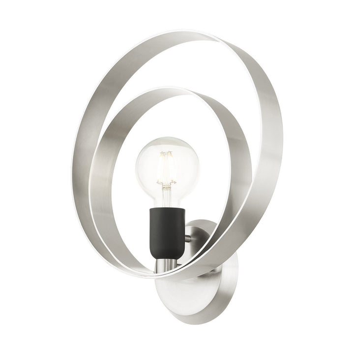 Livex Modesto 46422-91 Wall Sconce Light - Brushed Nickel w/ Blacks