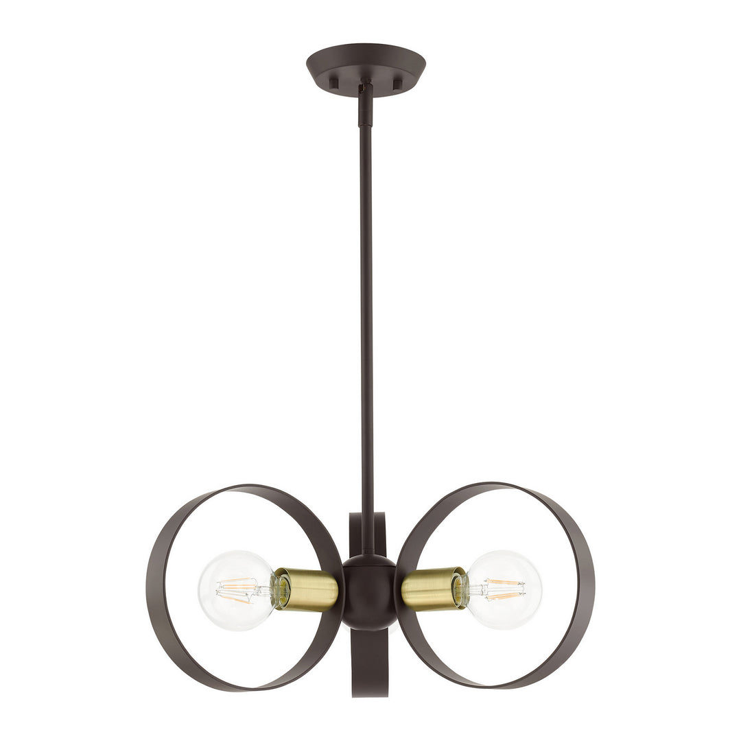 Livex Modesto 46423-07 Chandelier Light - Bronze w/ Satin Brasss