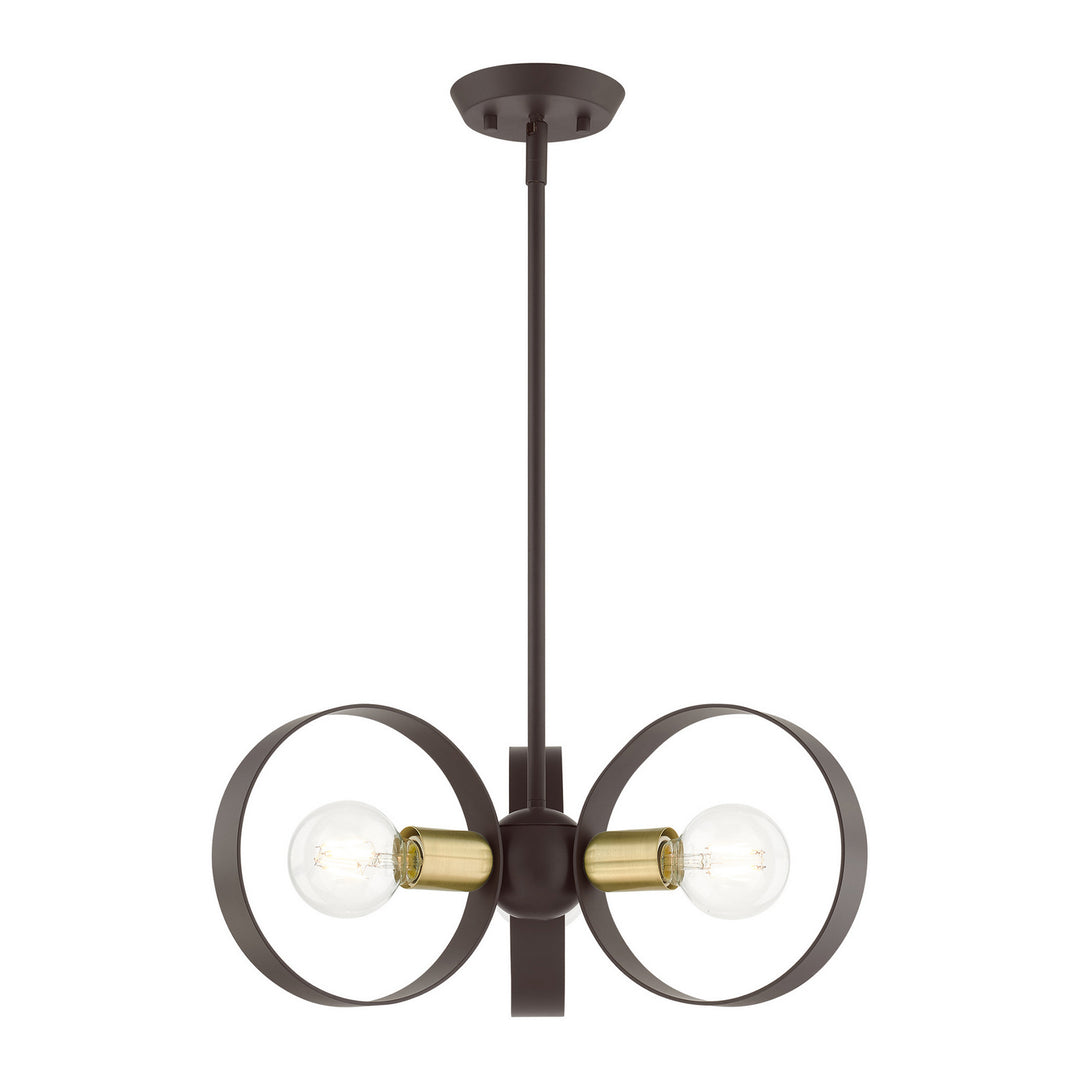Livex Modesto 46423-07 Chandelier Light - Bronze w/ Satin Brasss