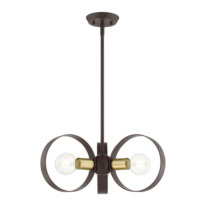 Livex Modesto 46423-07 Chandelier Light - Bronze w/ Satin Brasss