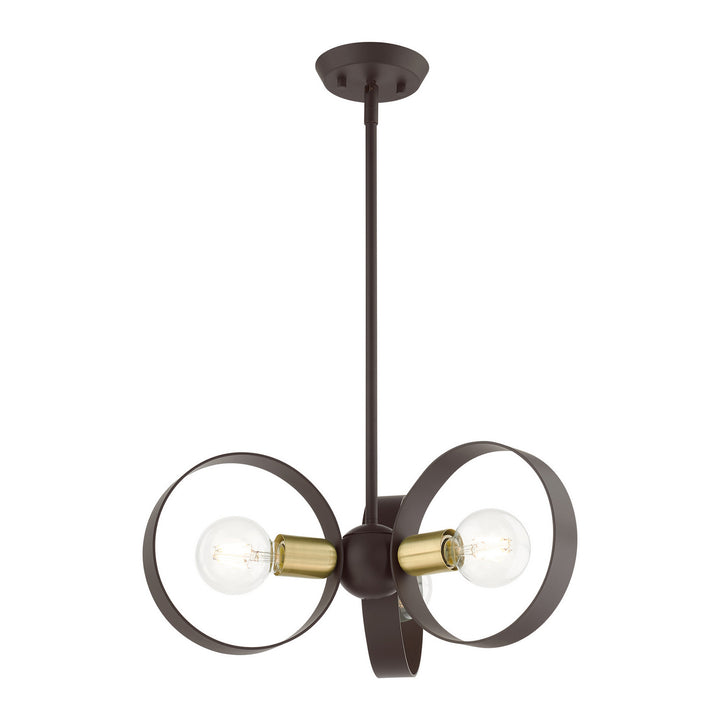 Livex Modesto 46423-07 Chandelier Light - Bronze w/ Satin Brasss