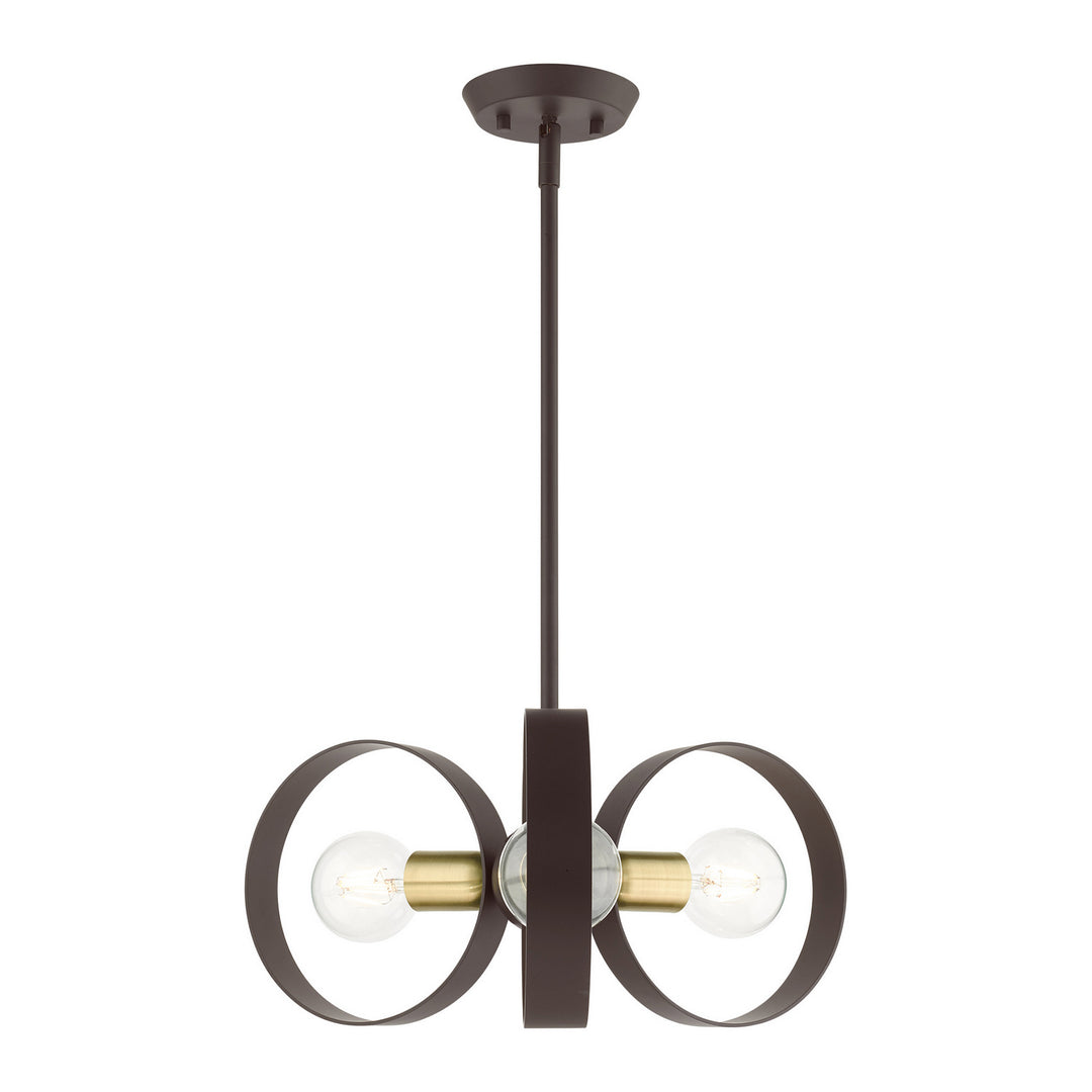 Livex Modesto 46423-07 Chandelier Light - Bronze w/ Satin Brasss