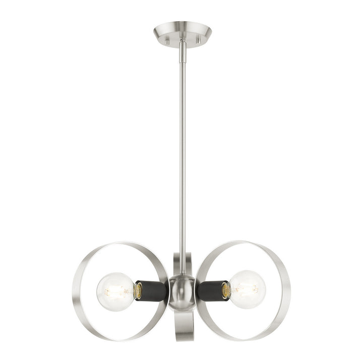 Livex Modesto 46423-91 Chandelier Light - Brushed Nickel w/ Blacks