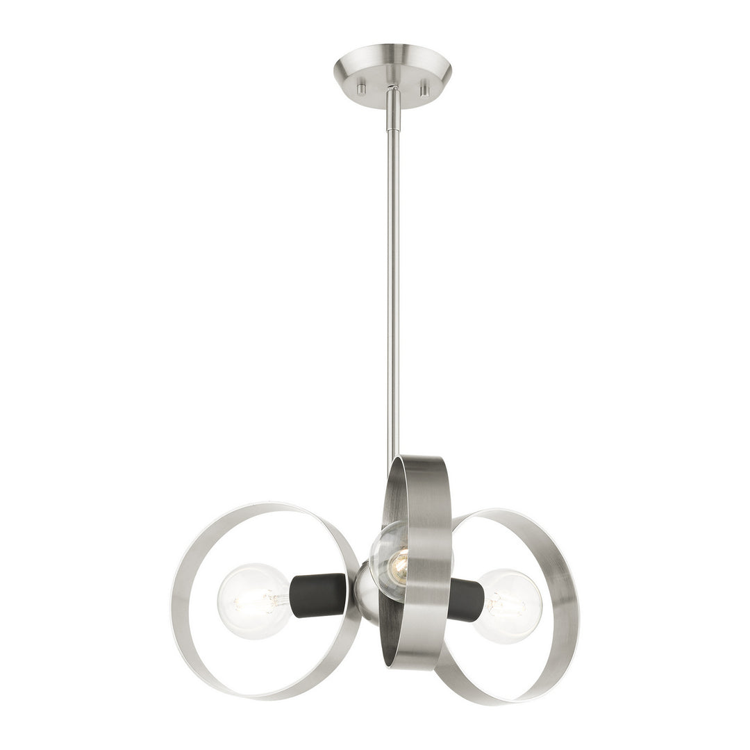 Livex Modesto 46423-91 Chandelier Light - Brushed Nickel w/ Blacks