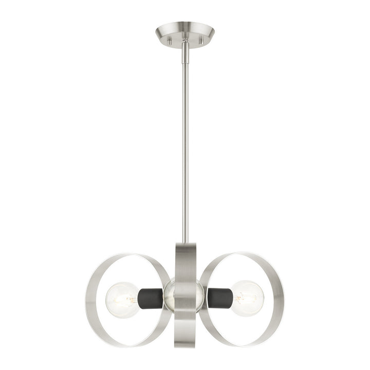 Livex Modesto 46423-91 Chandelier Light - Brushed Nickel w/ Blacks