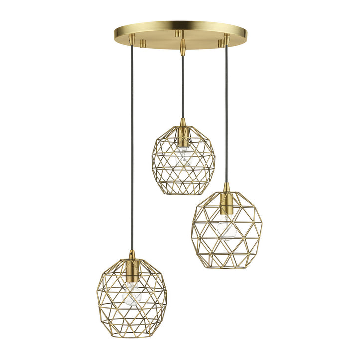 Livex Geometrix 46593-01 Pendant Light - Antique Brass