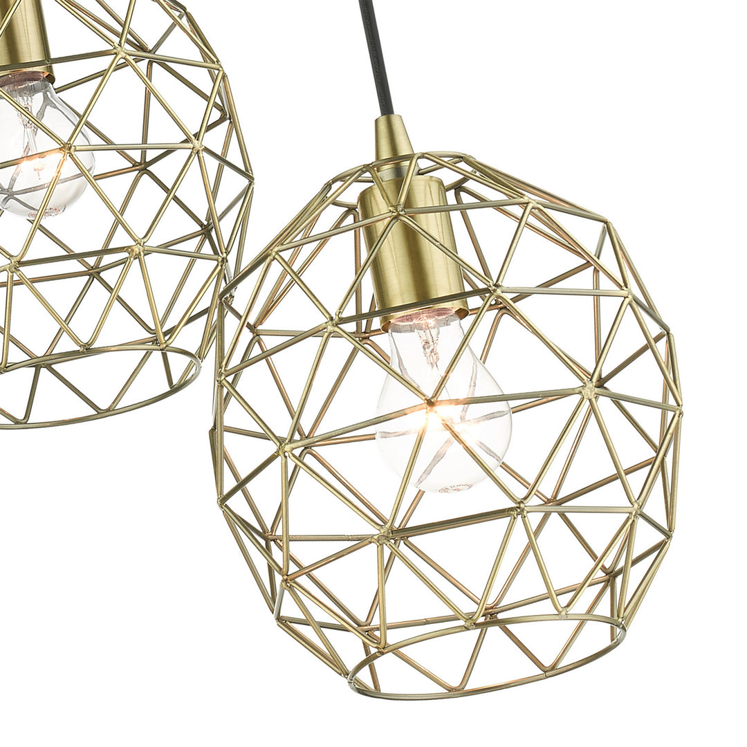 Livex Geometrix 46593-01 Pendant Light - Antique Brass