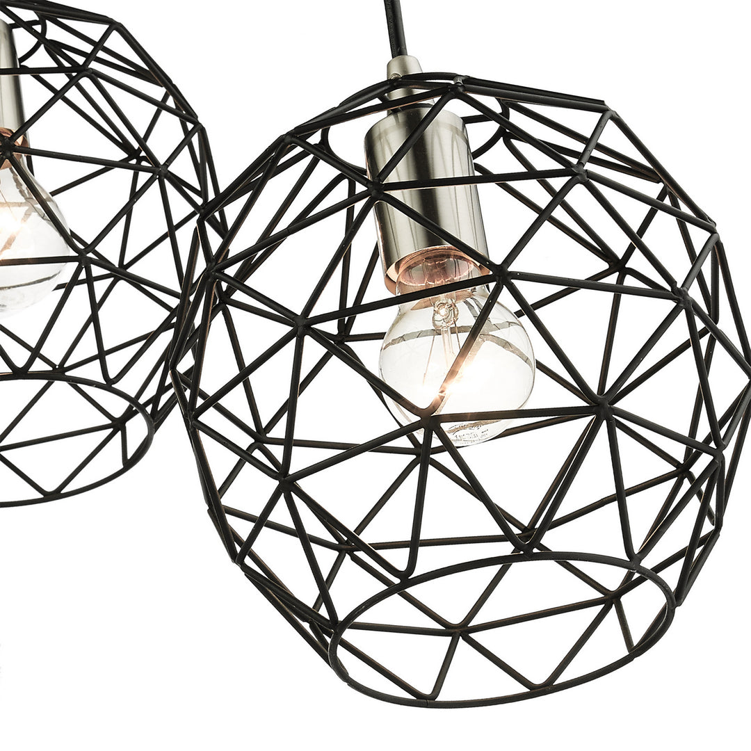 Livex Geometrix 46593-04 Pendant Light - Black w/ Brushed Nickels