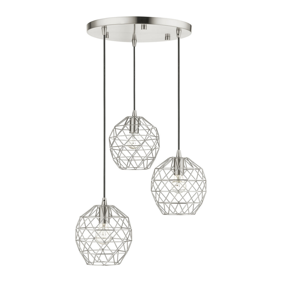 Livex Geometrix 46593-91 Pendant Light - Brushed Nickel