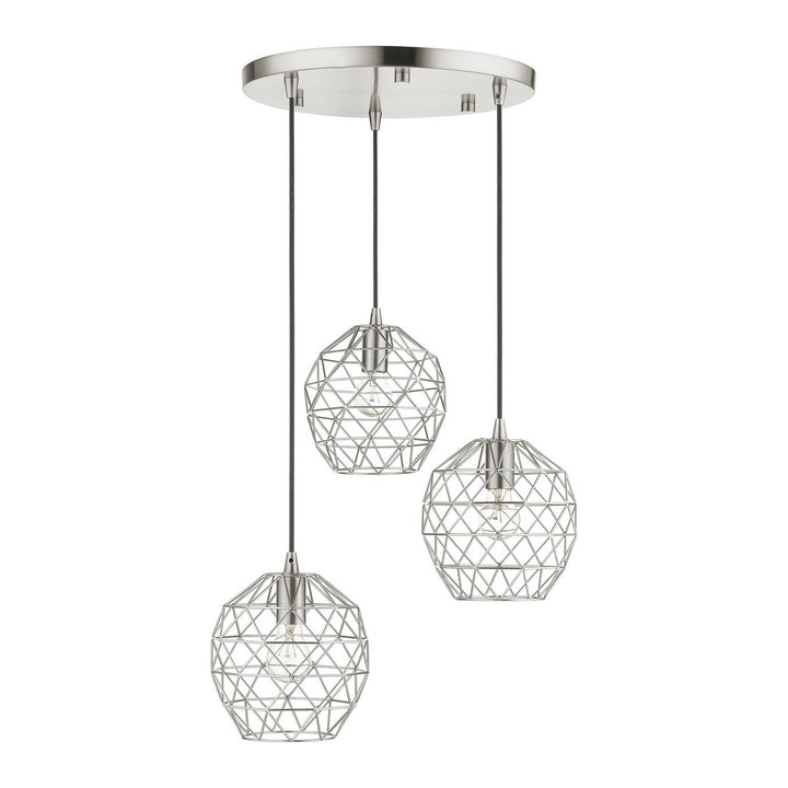 Livex Geometrix 46593-91 Pendant Light - Brushed Nickel