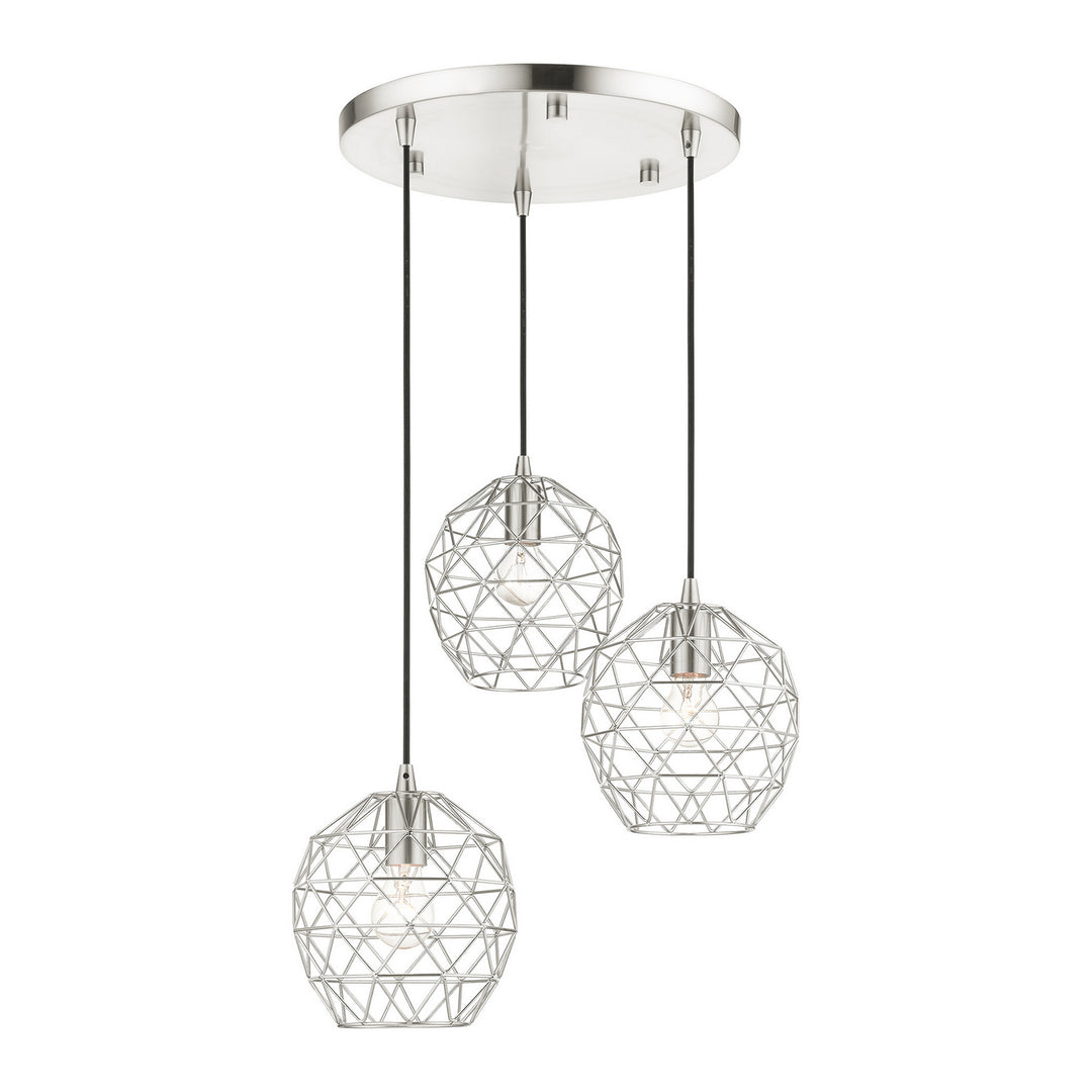 Livex Geometrix 46593-91 Pendant Light - Brushed Nickel